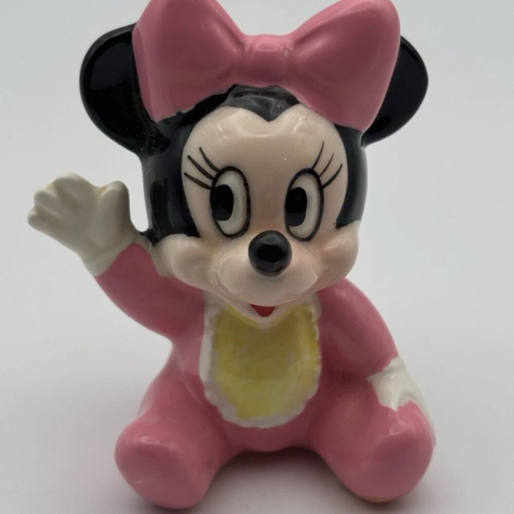 Vintage Walt Disney Minnie Ceramic Porcelain 2-3"